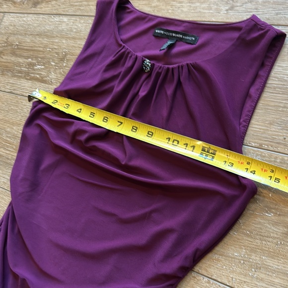 NWOT WHBM Wine Colored Sleeveless Shell with jeweled button Size XXS - Picture 6 of 9